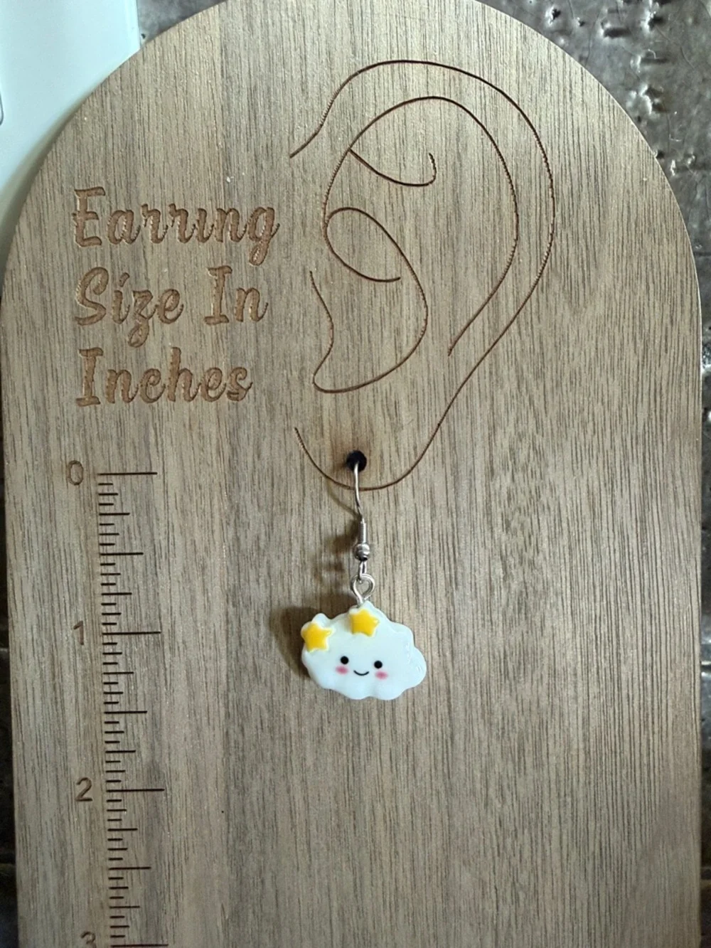3/$30 Kawaii Cloud Dangle Earrings with Yellow Stars